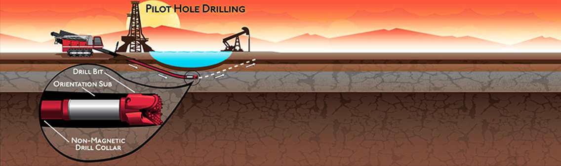Процесс  ГНБ – бурение пилотной скважины